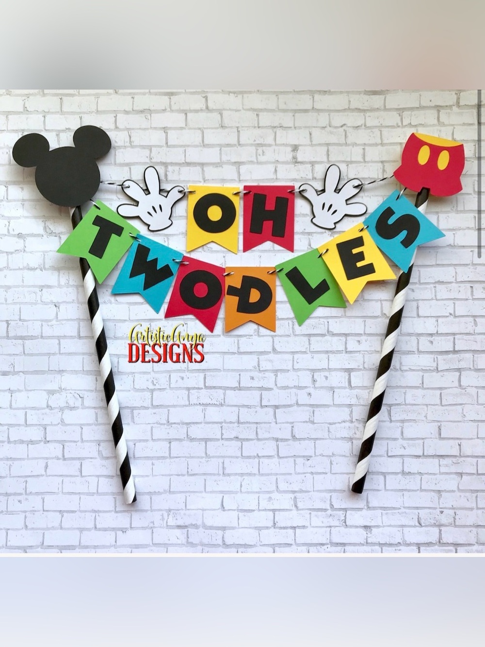 Oh toodles Mickey birthday cake topper NEW